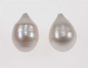 Ferskvandsperler dråbe Hvid (ca.14x11 mm)